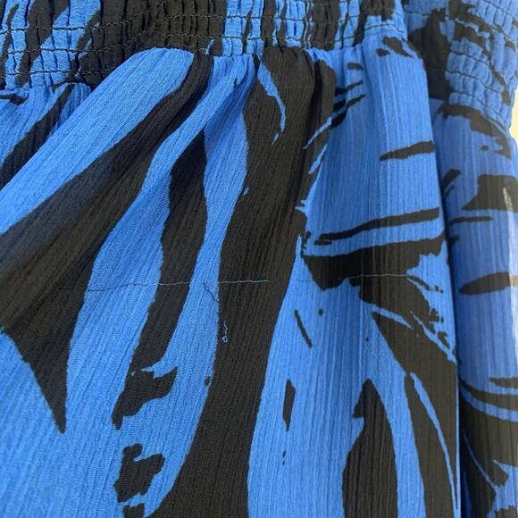 Lane Bryant Dress Womens 26/28 Maxi Strapless Spring Summer Smocked Flowy Long - Picture 9 of 11